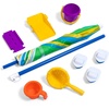 image:imageStep2 Waterpark Wonders Two Tier Water Table Kids Water Activity Sensory Playset with Umbrella Garden Hose Sprinkler Attachment 11 Piece Accessories Outdoor Summer Toy Ages 18 Months Blue