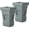image:imageStep2 Atherton Square Planter Large Planters for Outdoor Plants Gardening and Flower Pot for Patio or Porch Efficient Drainage Durable Plastic Onyx Black 2PackSage Gray