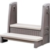 image:imageStep2 Hot Tub Storage Steps with Handrails 2Step Stool Waterproof Stairs for OutdoorIndoor Pool or Jacuzzi Made of Durable Plastic Dark CedarDark Cedar