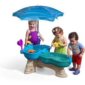 image:imageStep 2 Spill amp Splash Seaway Water Table for Kids TwoTier Outdoor Kids Water Sensory Table with Umbrella Ages 15 Years Old 11 Piece Water Toy AccessoriesMulticolor