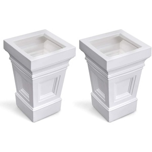 image:imageStep2 Atherton Square Planter Large Planters for Outdoor Plants Gardening and Flower Pot for Patio or Porch Efficient Drainage Durable Plastic Onyx Black 2PackClassic White