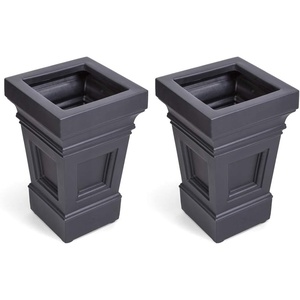 image:imageStep2 Atherton Square Planter Large Planters for Outdoor Plants Gardening and Flower Pot for Patio or Porch Efficient Drainage Durable Plastic Onyx Black 2PackOnyx Black