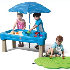 image:imageStep2 Cascading Cove Sand and Water Table Kids Activity Sensory Playset Comes with Umbrella Summer Outdoor Toys 7 Piece Toy Accessories For Toddlers 15 Years OldBlue