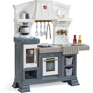 image:imageStep2 Gilded Gourmet Kids Kitchen Playset IndoorOutdoor Kitchenette Interactive Play with Lights and Sounds Made of Durable Plastic Includes 20 Piece Toy Accessories for Toddlers 2 Years OldGilded Gourmet Kitchen