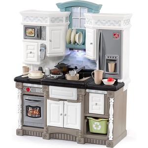 image:imageStep2 Lifestyle Dream Kids Kitchen Playset IndoorOutdoor Kitchenette Interactive Play with Lights and Sounds Made of Durable Plastic 37 Piece Toy Accessories Toddlers 2 Years Old GrayGray