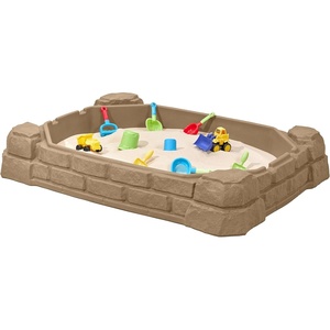 image:imageStep2 Naturally Playful Sandbox II Kids Sand Activity Sensory Play Pit Summer Outdoor Toys 7 Piece Water Toy Accessories for Toddlers 1 Years OldNaturally Playful Sandbox
