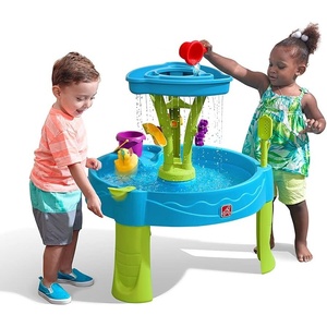 image:imageStep2 Summer Showers Splash Tower Water Table for Kids Outdoor Kids Water Sensory Table Ages 15 Years Old 8 Piece Water Toy Accessories Blue amp Green