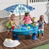 image:imageStep2 Fiesta Cruise Sand amp Water Table with Umbrella Kids Activity Sensory Playset Summer Outdoor Toys 10 Piece Water Toy Accessories for Toddlers 2 Years OldUmbrella