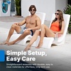 image:imageStep2 in Pool Stool 33inches Tall Waterproof Patio Furniture Bar Stool Weighted WhiteWhite