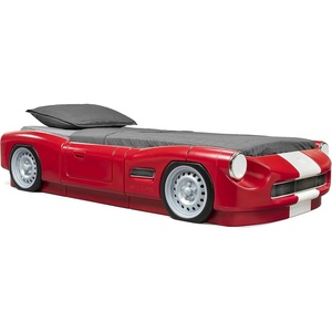 image:imageStep2 Turbocharged Twin Size Truck Car Bed Car Bed for Boys amp Girls Working Headlights amp BuiltIn Storage Made of Durable Plastic For Toddlers 3 Years Old Vibrant RedRed Roadster