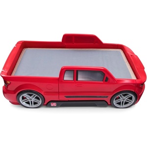 image:imageStep2 Turbocharged Twin Size Truck Car Bed Car Bed for Boys amp Girls Working Headlights amp BuiltIn Storage Made of Durable Plastic For Toddlers 3 Years Old Vibrant RedRed Truck
