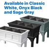 image:imageStep2 Atherton Raised Planter Box Large Planters for Outdoor Plants Gardening and Flower Pot for Patio or Porch Easy Drainage Durable Plastic Onyx BlackClassic White