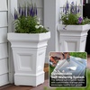 image:imageStep2 Atherton Square Planter Large Planters for Outdoor Plants Gardening and Flower Pot for Patio or Porch Efficient Drainage Durable Plastic Classic WhiteClassic White