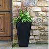 image:imageStep2 Bridgeview Tall Square Planter Large Planters for Outdoor Plants Gardening and Flower Pot for Patio or Porch Efficient Drainage Durable Plastic Onyx Black 2PackOnyx Black