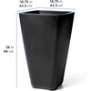 image:imageStep2 Bridgeview Tall Square Planter Large Planters for Outdoor Plants Gardening and Flower Pot for Patio or Porch Efficient Drainage Durable Plastic Onyx Black 2PackOnyx Black