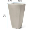 image:imageStep2 Bridgeview Tall Square Planter Large Planters for Outdoor Plants Gardening and Flower Pot for Patio or Porch Efficient Drainage Durable Plastic Onyx Black 2PackConcrete