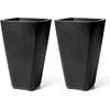 image:imageStep2 Bridgeview Tall Square Planter Large Planters for Outdoor Plants Gardening and Flower Pot for Patio or Porch Efficient Drainage Durable Plastic Onyx Black 2PackOnyx Black