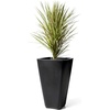 image:imageStep2 Bridgeview Tall Square Planter Large Planters for Outdoor Plants Gardening and Flower Pot for Patio or Porch Efficient Drainage Durable Plastic Onyx Black 2PackOnyx Black