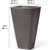 image:imageStep2 Bridgeview Tall Square Planter Large Planters for Outdoor Plants Gardening and Flower Pot for Patio or Porch Efficient Drainage Durable Plastic Onyx Black 2PackDark Cedar