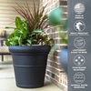 image:imageStep2 Claremont Tall Round Planter Large Planters for Outdoor Plants Gardening and Flower Pot for Patio or Porch Efficient Drainage Durable Plastic Dark Cedar 2PackOnyx Black