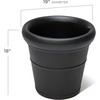 image:imageStep2 Claremont Tall Round Planter Large Planters for Outdoor Plants Gardening and Flower Pot for Patio or Porch Efficient Drainage Durable Plastic Dark Cedar 2PackOnyx Black