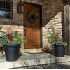 image:imageStep2 Claremont Tall Round Planter Large Planters for Outdoor Plants Gardening and Flower Pot for Patio or Porch Efficient Drainage Durable Plastic Dark Cedar 2PackOnyx Black