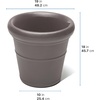 image:imageStep2 Claremont Tall Round Planter Large Planters for Outdoor Plants Gardening and Flower Pot for Patio or Porch Efficient Drainage Durable Plastic Dark Cedar 2PackDark Cedar