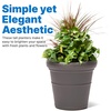 image:imageStep2 Claremont Tall Round Planter Large Planters for Outdoor Plants Gardening and Flower Pot for Patio or Porch Efficient Drainage Durable Plastic Dark Cedar 2PackDark Cedar