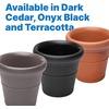 image:imageStep2 Claremont Tall Round Planter Large Planters for Outdoor Plants Gardening and Flower Pot for Patio or Porch Efficient Drainage Durable Plastic Dark Cedar 2PackDark Cedar