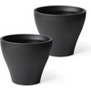 image:imageStep2 Fernway Round Planter Large Planters for Outdoor Plants Gardening and Flower Pot for Patio or Porch Efficient Drainage Durable Plastic Onyx Black 2PackOnyx Black