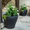image:imageStep2 Fernway Round Planter Large Planters for Outdoor Plants Gardening and Flower Pot for Patio or Porch Efficient Drainage Durable Plastic Onyx Black 2PackOnyx Black