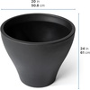 image:imageStep2 Fernway Round Planter Large Planters for Outdoor Plants Gardening and Flower Pot for Patio or Porch Efficient Drainage Durable Plastic Onyx Black 2PackOnyx Black