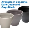 image:imageStep2 Fernway Round Planter Large Planters for Outdoor Plants Gardening and Flower Pot for Patio or Porch Efficient Drainage Durable Plastic Onyx Black 2PackConcrete