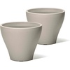 image:imageStep2 Fernway Round Planter Large Planters for Outdoor Plants Gardening and Flower Pot for Patio or Porch Efficient Drainage Durable Plastic Onyx Black 2PackConcrete