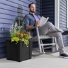 image:imageStep2 Lakewood Planter Box 2Pack Resin Outdoor Window Box Planters SelfWatering BlackBlack