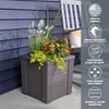 image:imageStep2 Lakewood Planter Box 2Pack Resin Outdoor Window Box Planters SelfWatering BlackDark Cedar