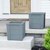 image:imageStep2 Lakewood Planter Box 2Pack Resin Outdoor Window Box Planters SelfWatering BlackSage Gray