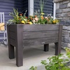 image:imageStep2 Lakewood Raised Planter Box Large Planters for Outdoor Plants Gardening and Flower Pot for Patio or Porch Easy Drainage Durable Plastic Dark CedarDark Cedar