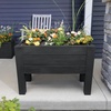 image:imageStep2 Lakewood Raised Planter Box Large Planters for Outdoor Plants Gardening and Flower Pot for Patio or Porch Easy Drainage Durable Plastic Dark CedarBlack