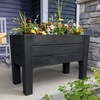 image:imageStep2 Lakewood Raised Planter Box Large Planters for Outdoor Plants Gardening and Flower Pot for Patio or Porch Easy Drainage Durable Plastic Dark CedarBlack