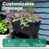 image:imageStep2 Tremont Raised Planter Large Resin Planter for Outdoor Plants SelfWatering Black