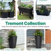 image:imageStep2 Tremont Raised Planter Large Resin Planter for Outdoor Plants SelfWatering Black
