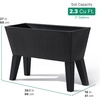 image:imageStep2 Tremont Raised Planter Large Resin Planter for Outdoor Plants SelfWatering Black