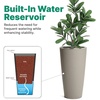 image:imageStep2 Tremont Tall Round Tapered Planter 2Pack 28 in Resin Planters SelfWatering Dark CedarConcrete