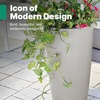image:imageStep2 Tremont Tall Round Tapered Planter 2Pack 28 in Resin Planters SelfWatering Dark CedarConcrete