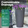 image:imageStep2 Tremont Tall Round Tapered Planter 2Pack 28 in Resin Planters SelfWatering Dark CedarDark Cedar