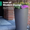 image:imageStep2 Tremont Tall Round Tapered Planter 2Pack 28 in Resin Planters SelfWatering Dark CedarDark Cedar