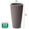 image:imageStep2 Tremont Tall Round Tapered Planter 2Pack 28 in Resin Planters SelfWatering Dark CedarDark Cedar