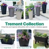 image:imageStep2 Tremont Tall Round Tapered Planter 2Pack 28 in Resin Planters SelfWatering Dark CedarDark Cedar