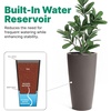 image:imageStep2 Tremont Tall Round Tapered Planter 2Pack 28 in Resin Planters SelfWatering Dark CedarDark Cedar